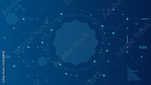 Abstract future digital technology background. Techno circle with glow template.