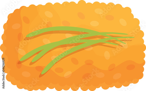 Leaves croquette icon cartoon vector. Cheese cuisine. Fried dish