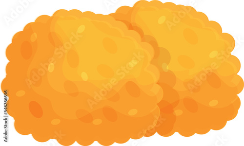 Cheese croquette icon cartoon vector. Fried dish. Food snack