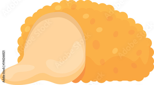 Fried croquette icon cartoon vector. Food snack. Dish potato