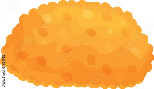 Snack croquette icon cartoon vector. Fried food. Ball cooking
