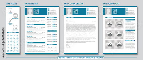 Clean Resume/CV Template with Cover Letter and Portfolio