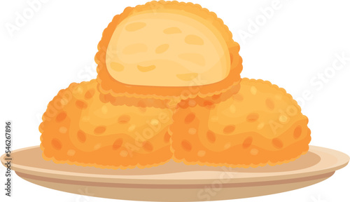 Arancini food icon cartoon vector. Cuisine dish. Homemade potato