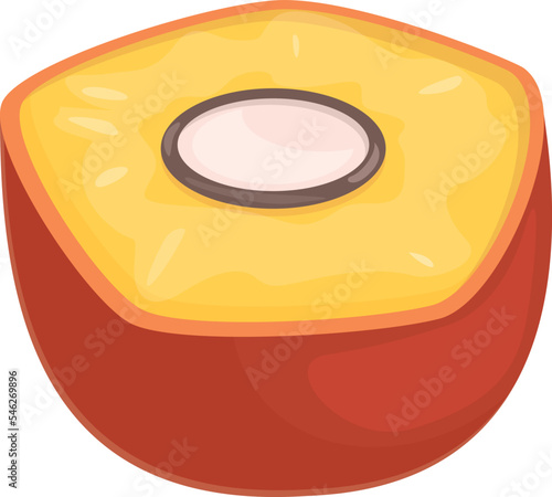 Cutted tropical fruit icon cartoon vector. Palm oil. Tree drop