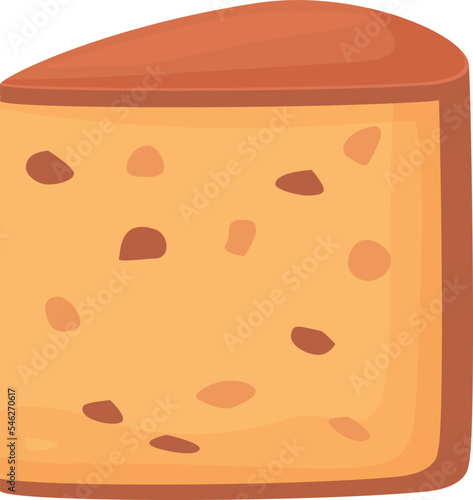 Panettone slice icon cartoon vector. Italian food. Chocolate cream