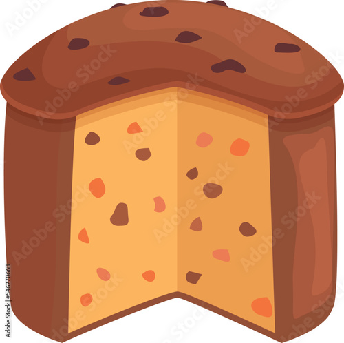Bread panettone icon cartoon vector. Italian cake. Cream food