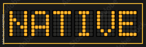 Orange color led in word native on black background