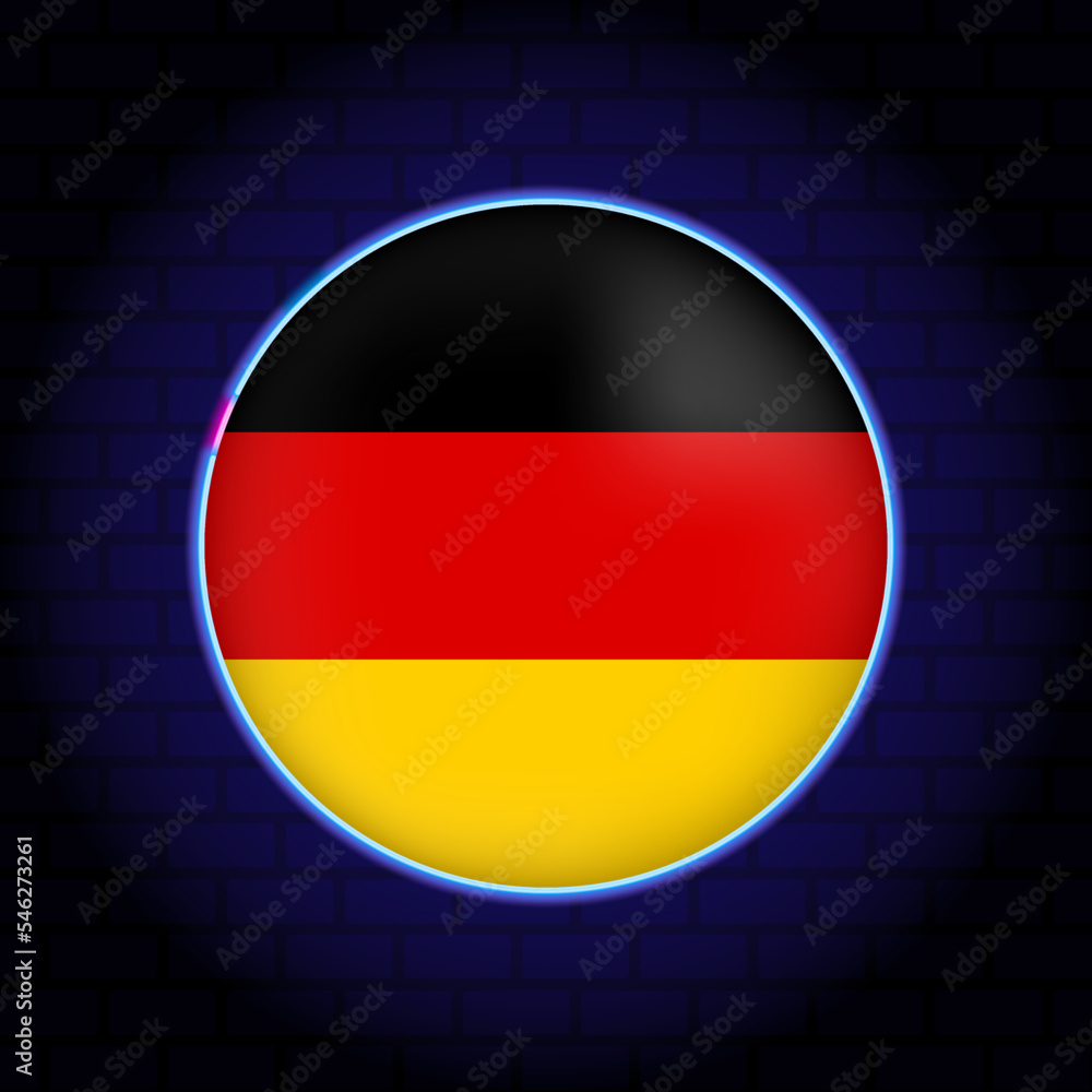 Neon Germany flag. Vector illustration.