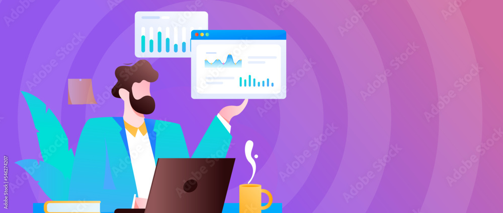 Fototapeta premium Business work character flat vector concept operation illustration