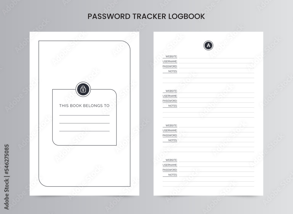 Password Tracker Logbook | KDP Interior Password Tracker Logbook | KDP Interior