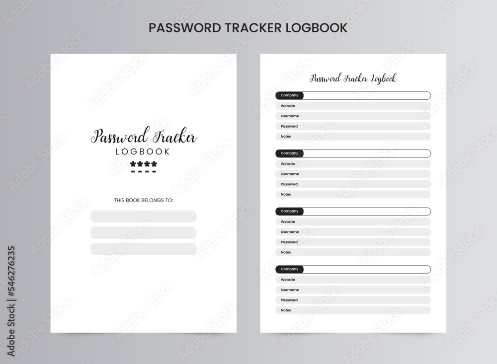 Password Tracker Logbook | KDP Interior Password Tracker Logbook | KDP Interior