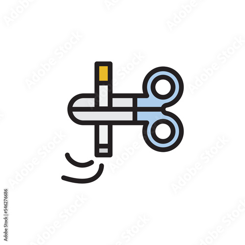 scissors no smoking outline icon. Elements of smoking activities illustration icon. Signs and symbols can be used for web  logo  mobile app  UI  UX