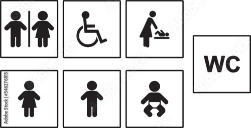 Iconos vector de simbolos de baño 