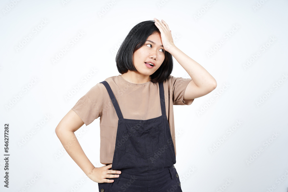 Forget something gesture Of Beautiful Asian Woman Isolated On White Background Forget something gesture Of Beautiful Asian Woman Isolated On White Background