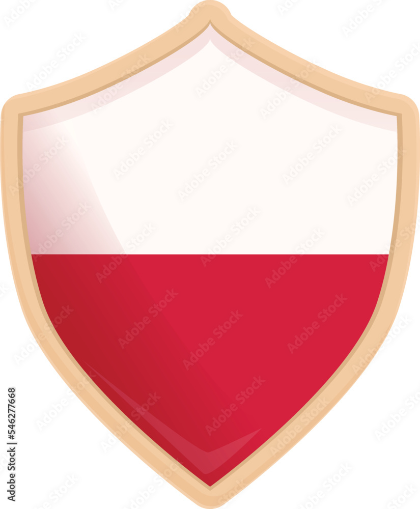 Poland shield flag icon cartoon vector. Travel tourism. Statue city Poland shield flag icon cartoon vector. Travel tourism. Statue city