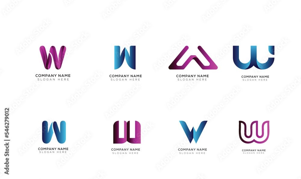 Minimal gradient letter m logo collection black and white Minimal gradient letter m logo collection black and white