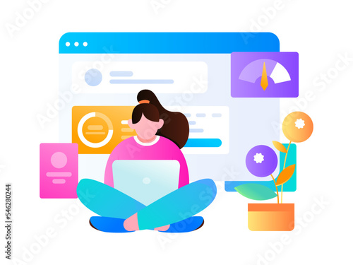 Business work character flat vector concept operation illustration
