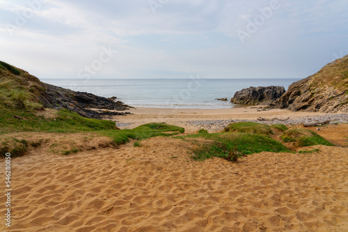 Low tide on Pobbles beach, Wales. photo