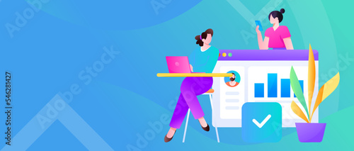 Business work character flat vector concept operation illustration 