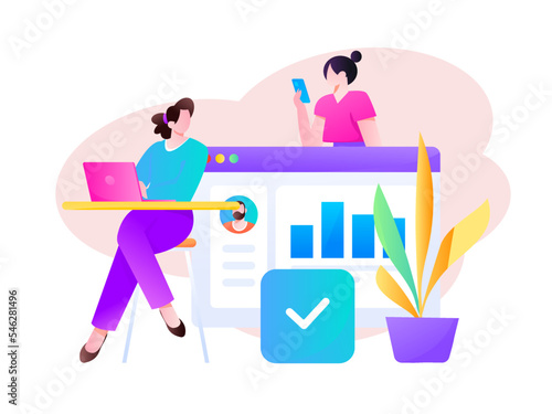 Business work character flat vector concept operation illustration 