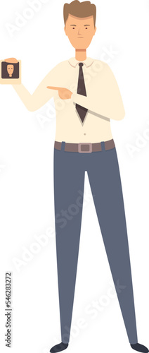 Police officer icon cartoon vector. Crime detective. Hand man