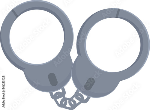 Handcuffs icon cartoon vector. Crime detective. Man follow