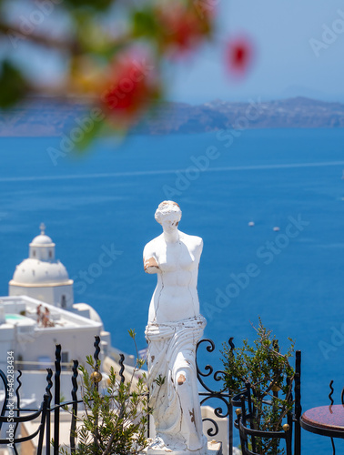 Decorative sculpture of a woman Santorini, Greece