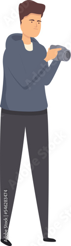 Camera investigator icon cartoon vector. Crime lens. Spy solve