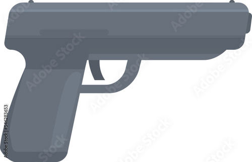 Crime pistol icon cartoon vector. Detective hand. Man agent