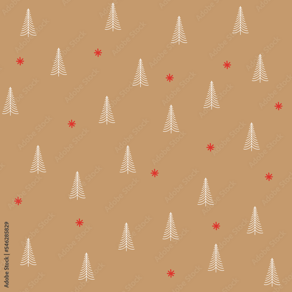 Christmas tree seamless pattern.