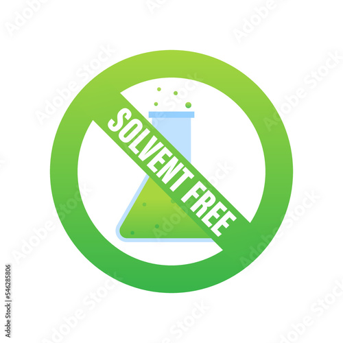 Solvent free product sign, label. Vector stock illustration