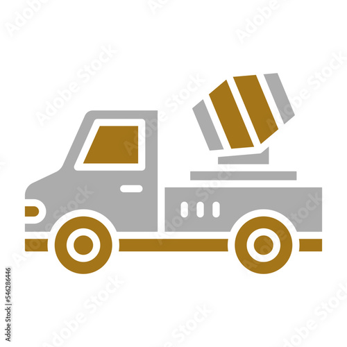 Concrete Mixer Truck Icon Style