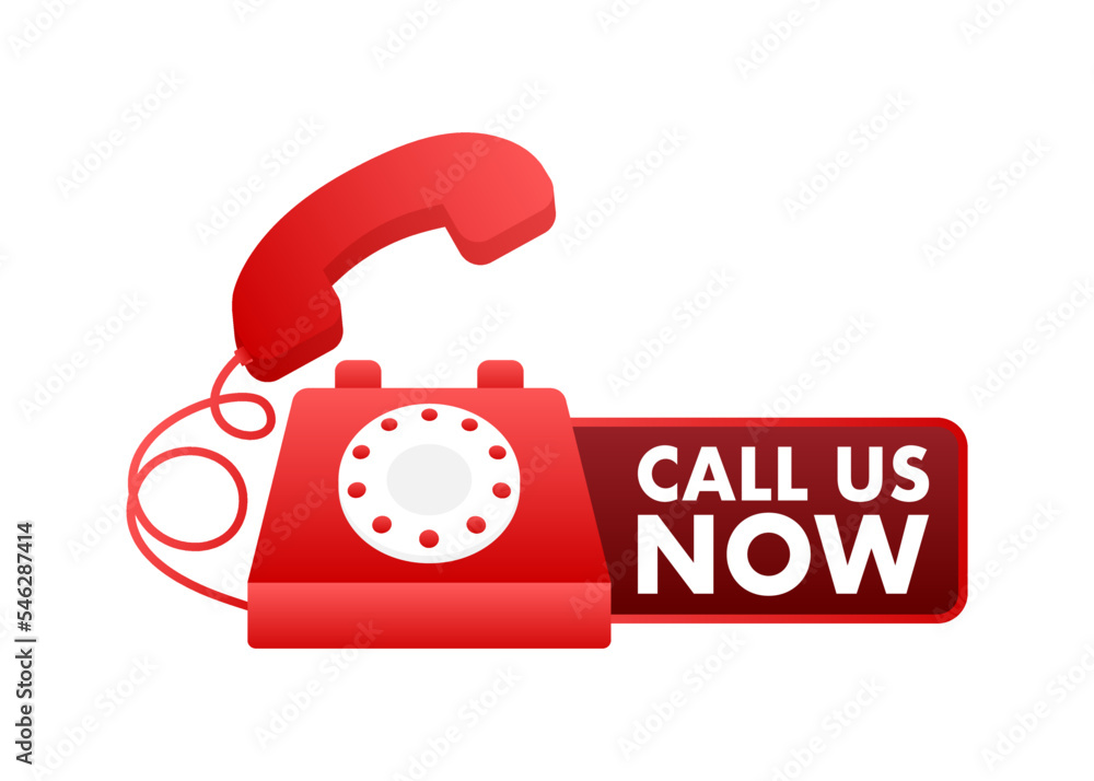 Call us now. Information technology. Telephone icon. Customer service. Vector stock illustration Call us now. Information technology. Telephone icon. Customer service. Vector stock illustration