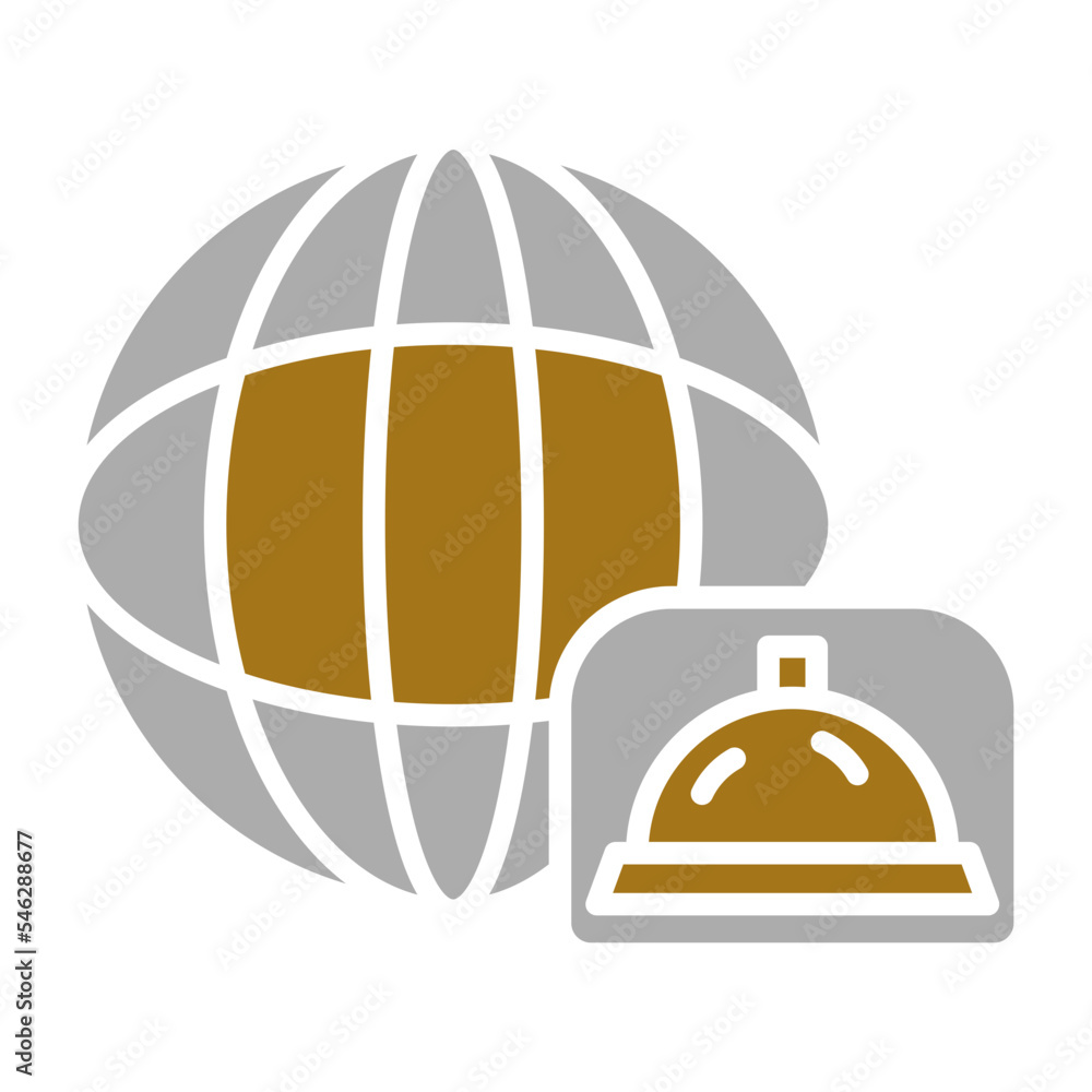 Fototapeta premium Global Cuisine Icon Style