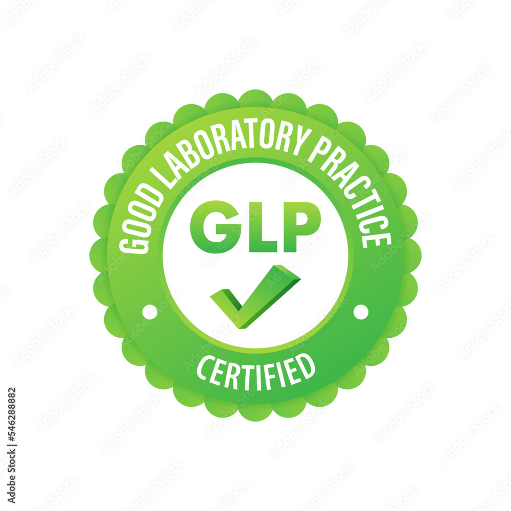 GLP - Good Laboratory Practice certified sign, label. Vector stock illustration GLP - Good Laboratory Practice certified sign, label. Vector stock illustration