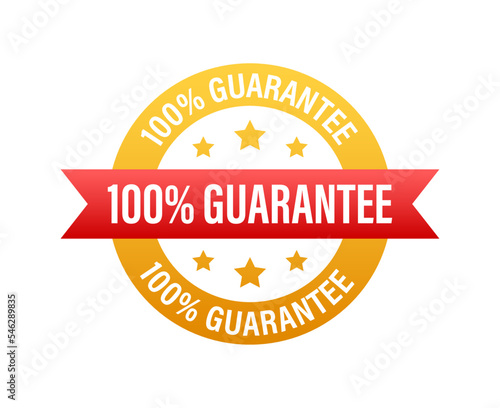 100 guarantee sign, label. Guaranteed tags. Vector stock illustration