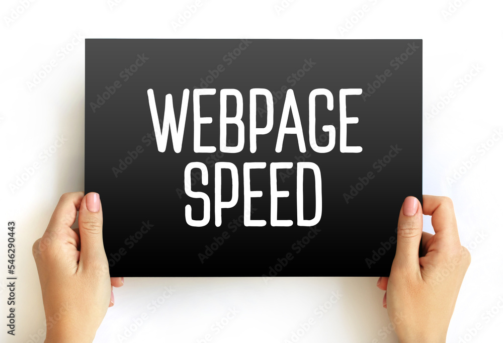 Webpage Speed text on card, concept background Webpage Speed text on card, concept background