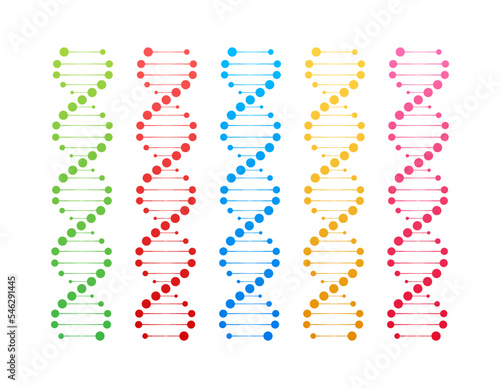 DNA strand symbol. DNA genetics. Vector illustration.