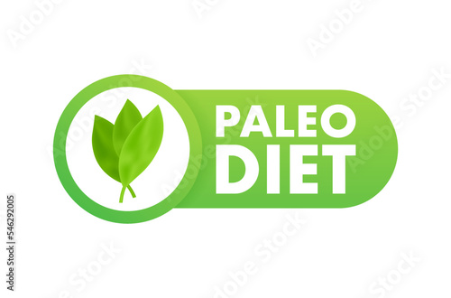 Paleo diet sign, label. Diet menu. Clean Eating Concept. Vector stock illustration.