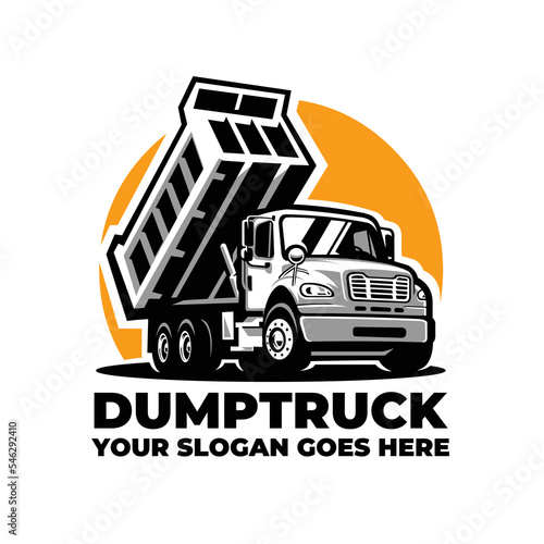 Dump Truck Moving Truck Vector Silhouette Isolated