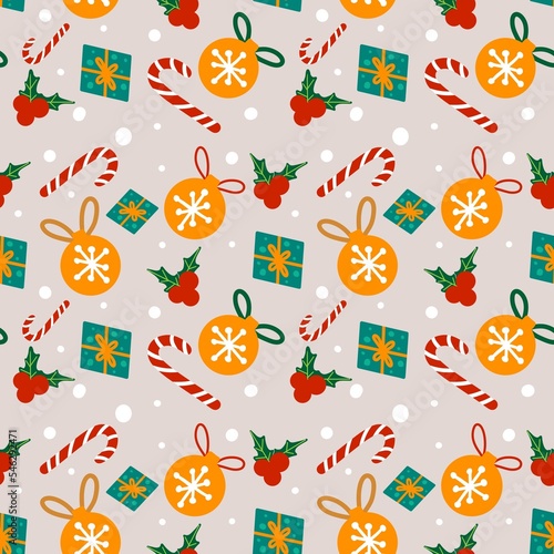 seamless pattern with christmas balls
