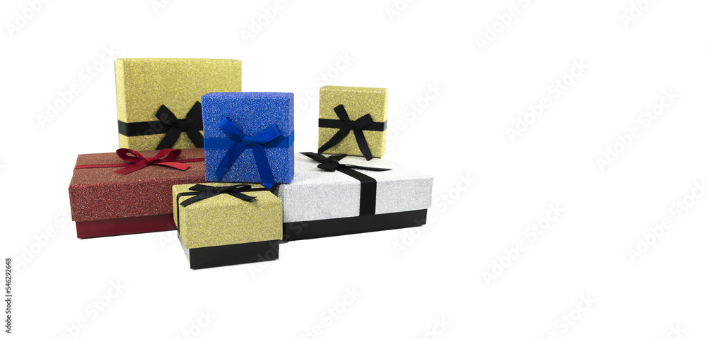 group gift boxes in red silver and gold group gift boxes in red silver and gold