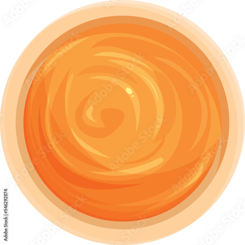 Cream caramel icon cartoon vector. Peanut butter. Food nut