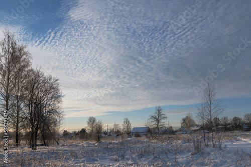 Wallpaper Mural Snow covered village on a sunny winter day Torontodigital.ca