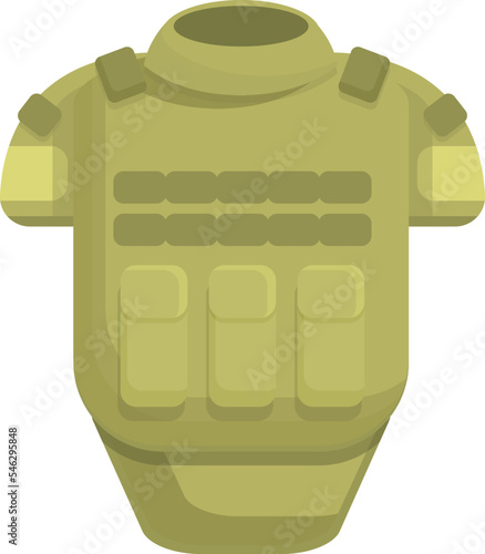 Army vest icon cartoon vector. Tactical jacket. Bulletproof armor