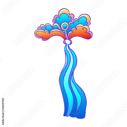 Colorful flower, retro 60s, 70s hippie style. Vintage psychedelic vector desi...