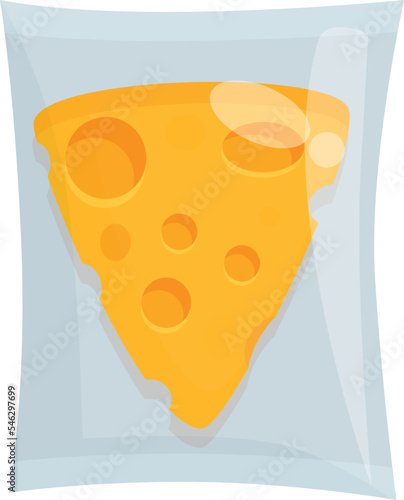 Cheese vacuum bag icon cartoon vector. Food pack. Frozen product