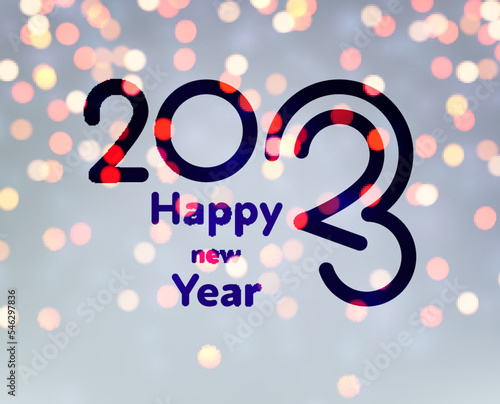 2023 happy new year sign on sweaty grass.