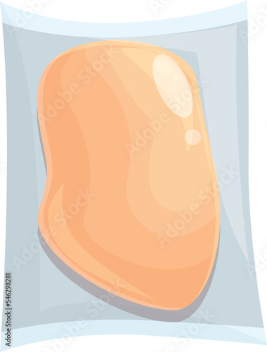 Raw meat icon cartoon vector. Vacuum bag. Snack storage