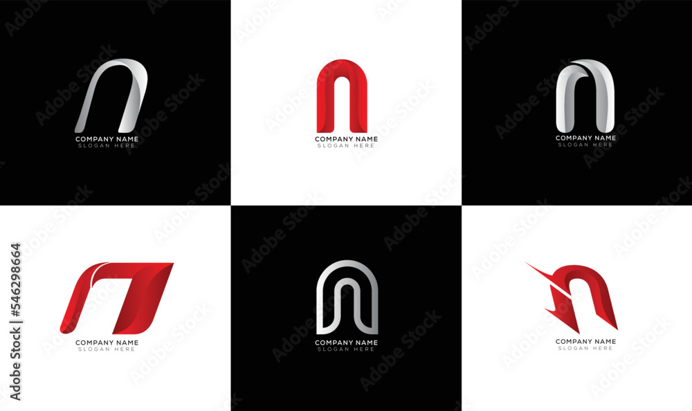 Elegant of abstract letter n logo collection Elegant of abstract letter n logo collection